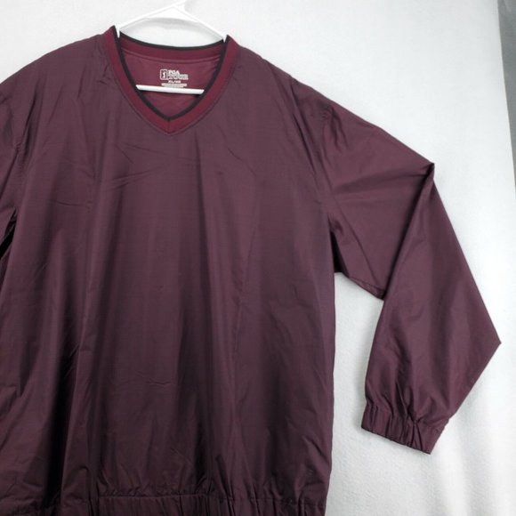 PGA Tour Shirt Men's V-Neck Pullover Long Sleeve Plaid Red Extra Large - Picture 4 of 12